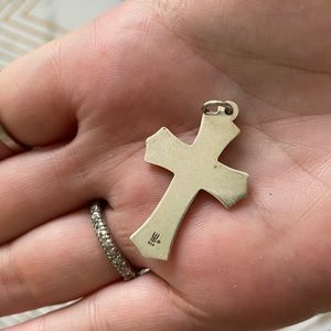 .925 Silver Stamped Cross Pendant | Unknown Marking